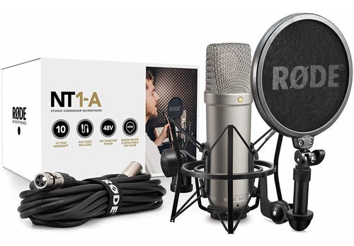 Microfono De Condensador Rodé Nt-1a Nt1a Kit Filtró Y Araña