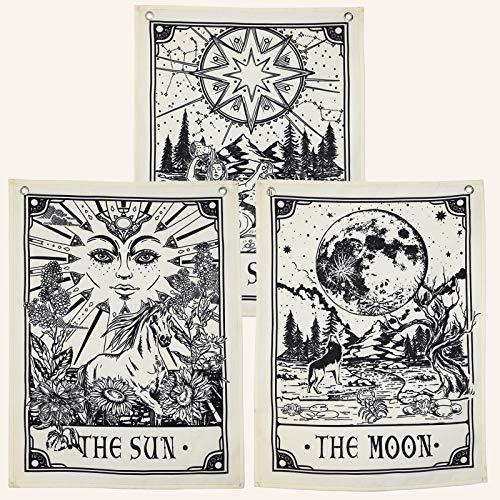Masilla Adhesiva - Accnicc 3 Pack Tarot Tapestry, Sun Moon A