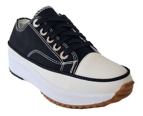 Imagen 2 de 3 de Zapatilla Pand-g Lona Plataforma Mujer Caña Baja