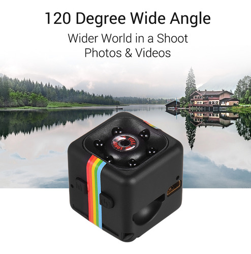 Cámara Mini Cube 1080p Video 120° Ángulo Amplio 32gb Memoria