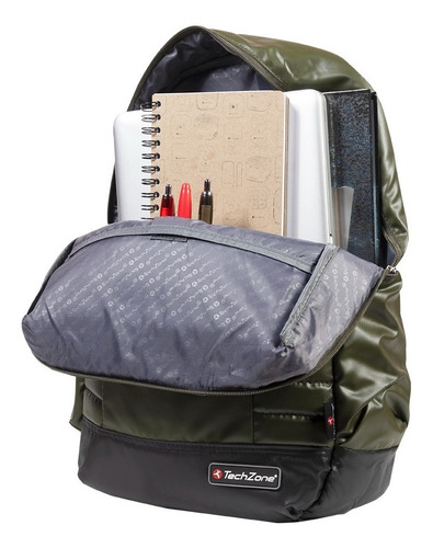 Techzone Backpack Para Laptop 15.6 Contra Agua Color Verde musgo