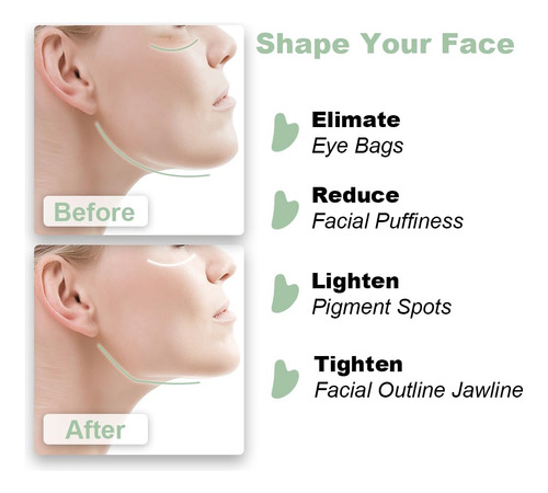 Gua Sha Facial De Jade Para Cuidado De La Piel
