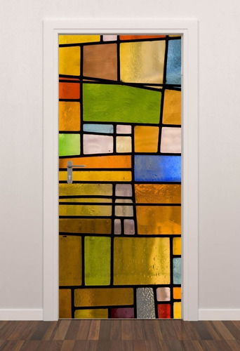 Imagem 1 de 3 de Adesivo Decorativo De Porta Vitral