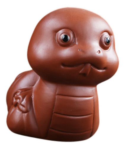 Pequeña Estatua De Serpiente, Cerámica De Marrón