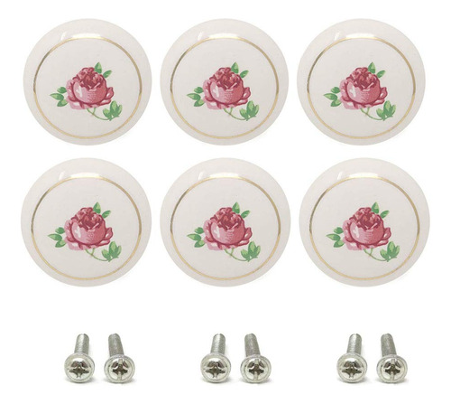 6 Tiradores De Ceramica / Porcelana (7pslkr46)