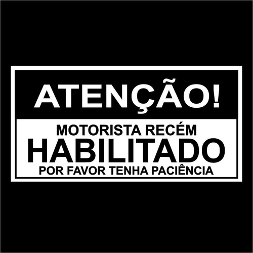 Adesivo P/ Carro Motorista Recém Habilitado Cnh Nova 30x15cm