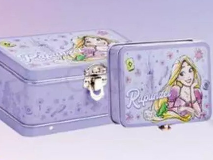 Caja Metálica Para Niña, Rapunzel Disney Princesas.