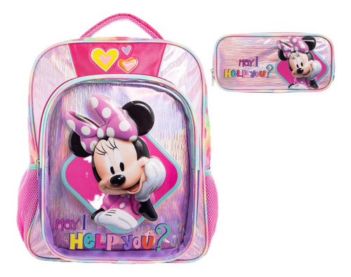 Kit De Mochila Primaria Y Lapicera Ruz Minnie 3d 17857