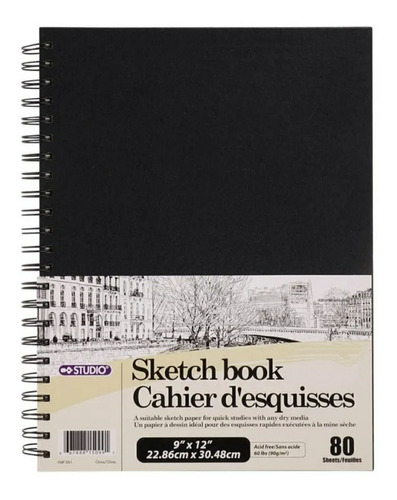 Cuaderno De Bocetos Argollado Doble Libreta De Diseño Arte