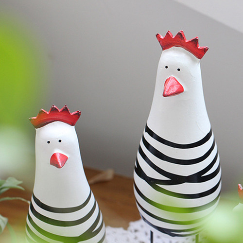 Figura De Gallo Y Pollo, Adorno, Figura De Animales De Granj