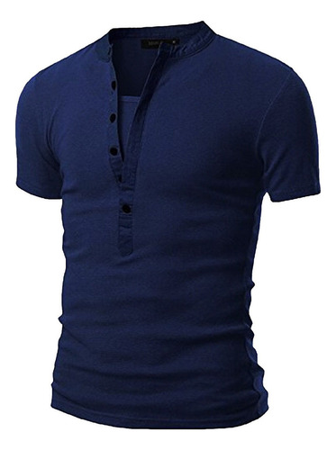 Camiseta Hombre Manga Corta Blusa Botón 9463