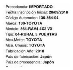Toyota Rav4 2.0 Vx 2018