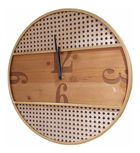 Reloj De Pared Madera Grande 50 Cm Fondo Esterilla