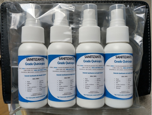 4 Pack De Antibacterial Desinfectante Sanitizante Spray 60ml