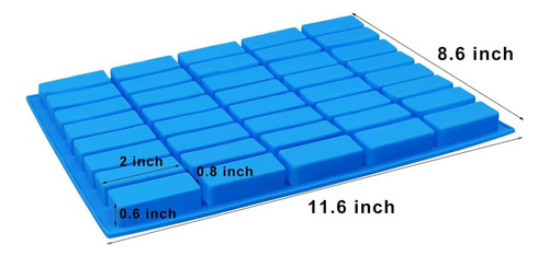 Molde Rectangular Estrecho De Silicona Para Caramelo 40 Cavi