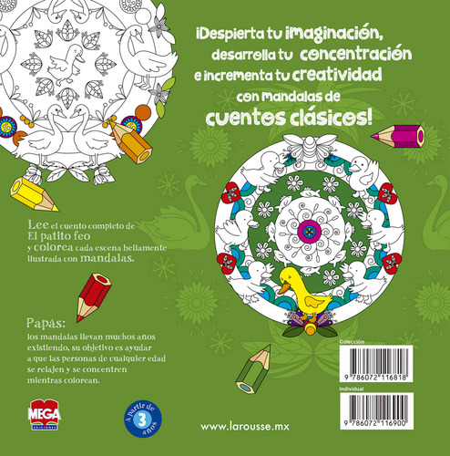 El patito feo. Mandalas de cuentos clásicos, de Andersen, Hans Christian. Editorial Mega Ediciones, tapa blanda en español, 2017