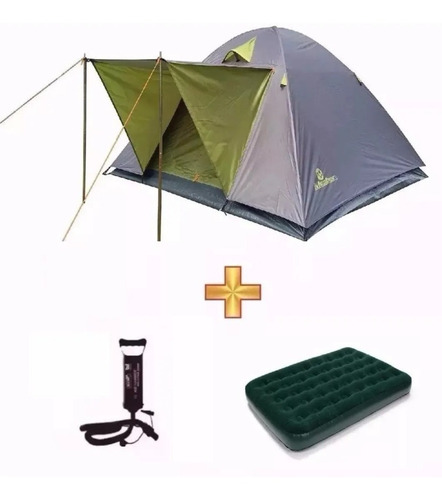 Combo Carpa 4 Personas Iglú Aluminizada + Colchón + Inflador