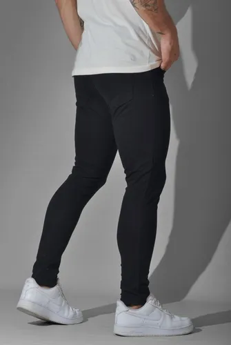 Pantalon Jean Negro Chupin Hombre Elastizado Cuarto Estigma