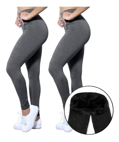 Kit 2 Calças Legging Felpada Térmica Para Frio