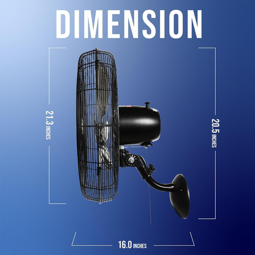 Ventilador De Pared Para Negocio Comercio Oscilante 70 Grado