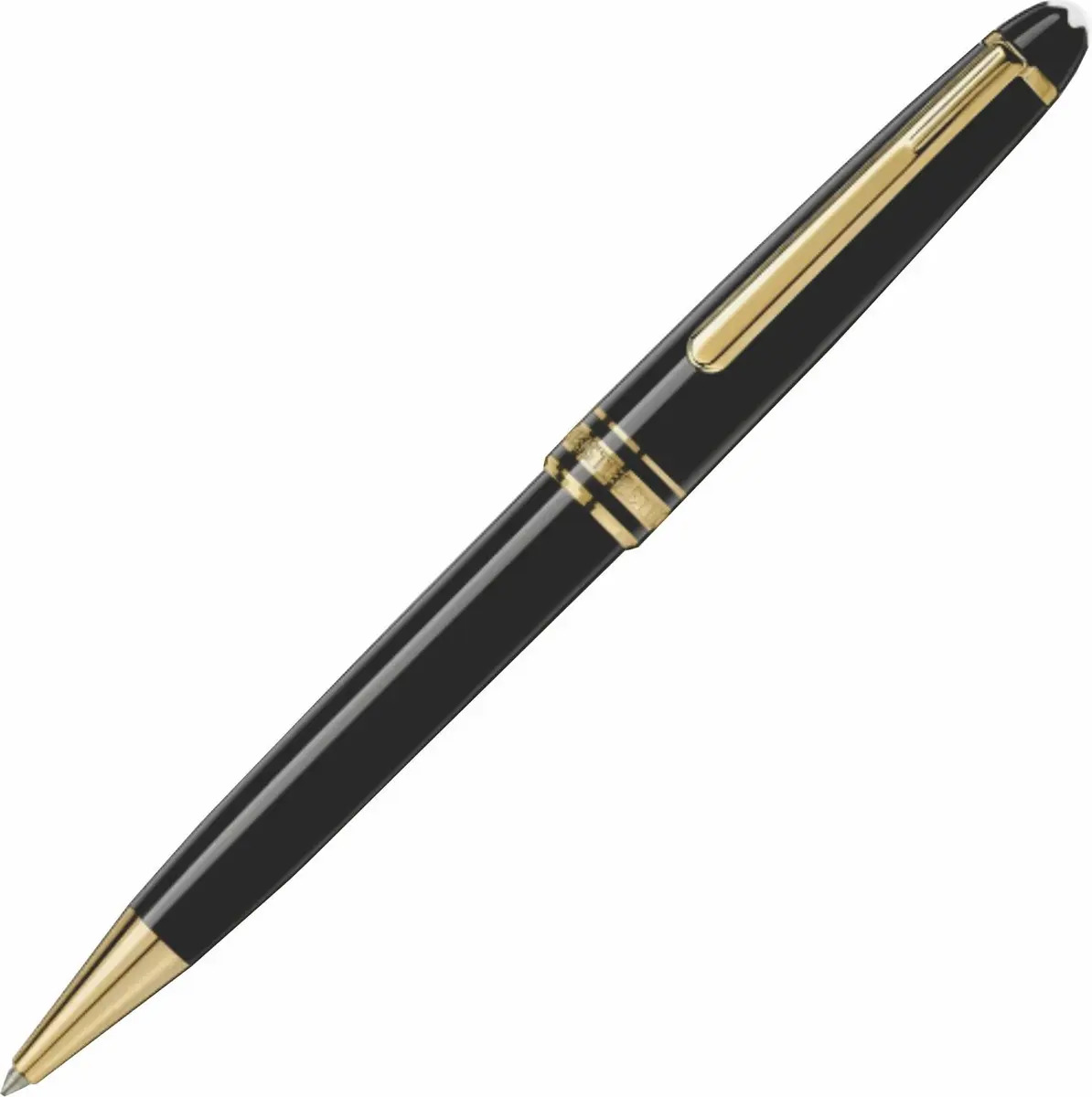 Caneta Esferográfica Montblanc Meisterstuck Classique Preta com Detalhes Dourados