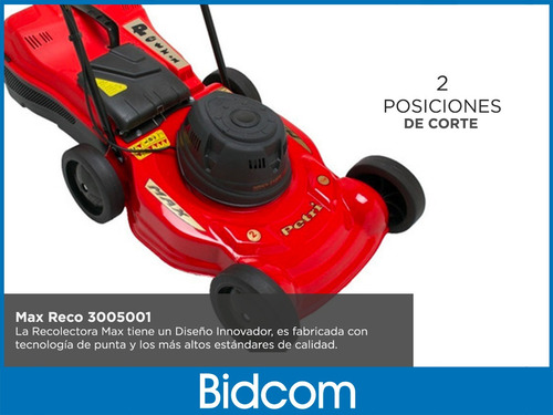 Imagen 5 de 9 de Maquina Cortar Pasto Eléctrica 900w 1/2hp Bolsa 32lts Petri