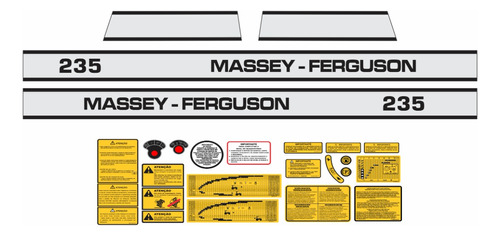Kit Adesivo Trator Massey Ferguson Mf 235 03 + Etiquetas Mk