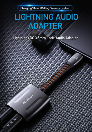 Imagen 2 de 10 de Adaptador iPhone Carga Lightning + Jack 3.5 Audio Llamadas