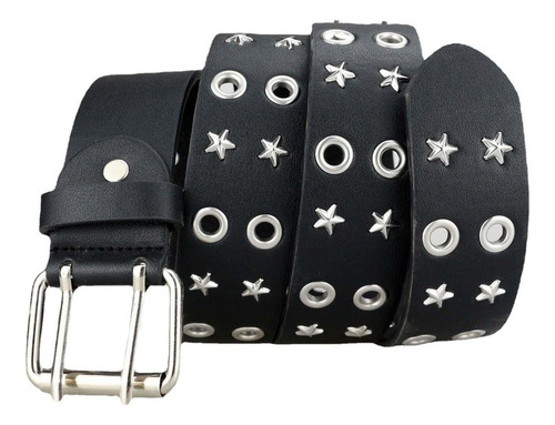 Cinto Punk Rock Unissex Com Ilhó Duplo, Alfinete Casual Ajus