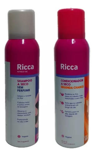 Shampoo A Seco E Condicionador A Seco Kit Ricca Sem Perfume