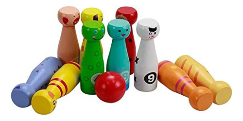 Juego De Boliche Didáctico De Madera Para Bebés De 1 Año
