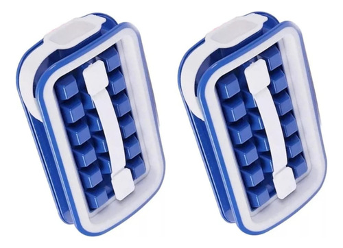 Kit 2 Pack Hieleras Portátil Enfriador Cubitos De Hielo Color Azul