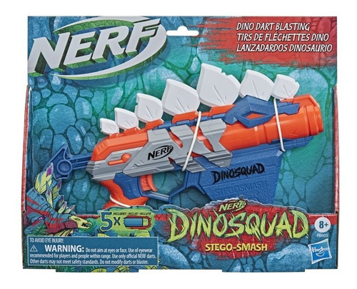 Pistola De Dardos Nerf Dinosquad Stego Smash Importada