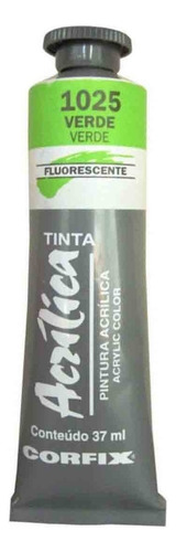 Tinta Acrilica Corfix Fluorescente 1025 Verde 37ml