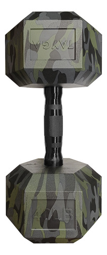 Mancuerna Hexagonal Pvc 40lb Tayga Camuflaje (18.1 Kg) Color Negro
