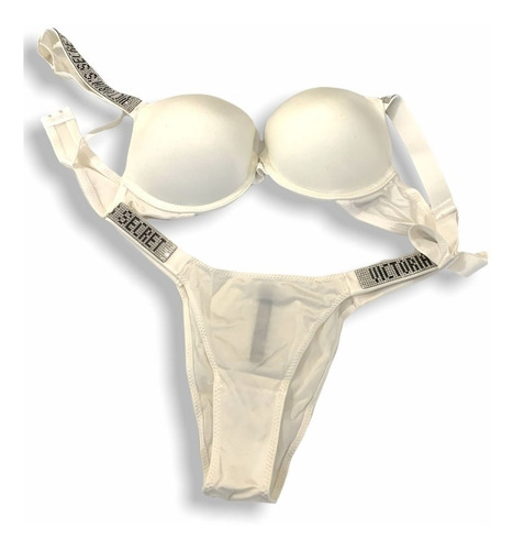 Imagen 1 de 1 de Conjunto Lencería Tipo Victoria Secret Rhinestone Bra Panty