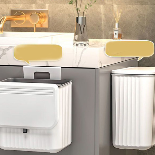 Cubo De Basura De Plástico Para Colgar En La Pared Con Tapa