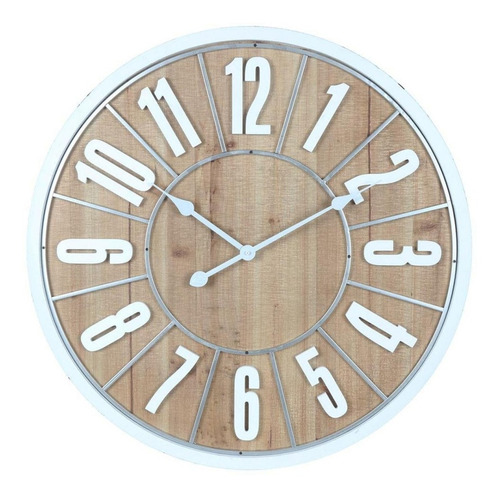 Reloj De Pared Mdf Aguja 68 Cm Ø X 4 Cm Espesor Natural