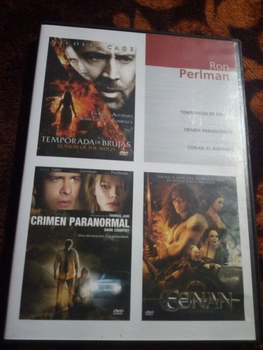 Dvd Triple Ron Perlman Brujas Crimen Conan Seminuevo