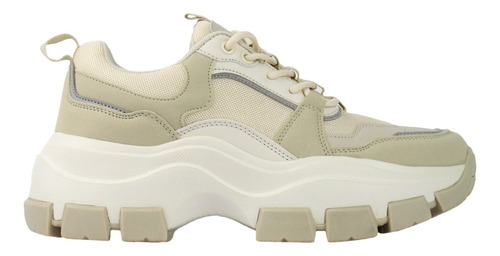 Sneakers Para Mujer Beige Damian Beige/white | Hanna Mex