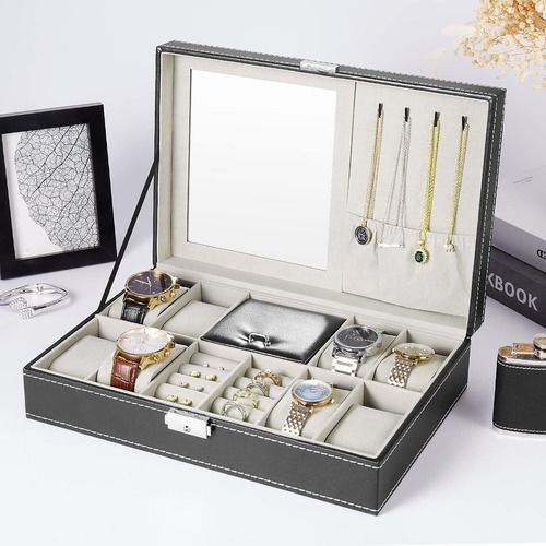Organizador De Relojes Joyas Y Accesorios Caja Reloj Joyero