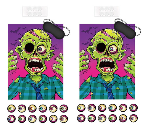 Pin The Eyeball On The Zombie Juego De Fiesta De Halloween J