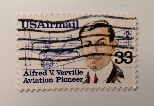 Estampilla Usa Alfred V. Verville. Aviation Pioneer 1985