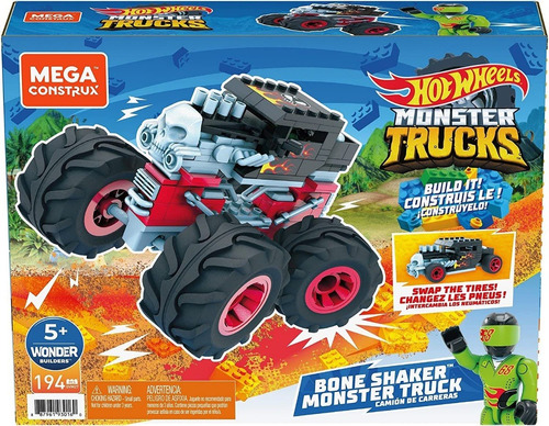Imagen 1 de 4 de Hot Wheels Monster Truck 194 Pzs Mega Construx