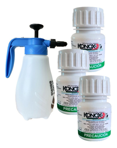 Konox 100ml P/cucaracha Chinche 3pz + Fumigador Manual 1.5lt