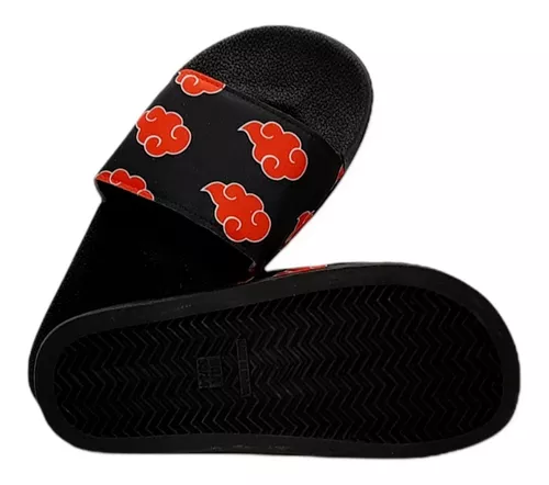 Kit Chinelo Slide Sandália + Chinelo Anime Naruto Mangá Akatsuki Nuvens  Vermelhas - Escorrega o Preço