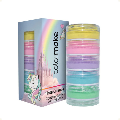 Torre Tinta Facial Cremosa 5 Cores Unicórnio - Colormake