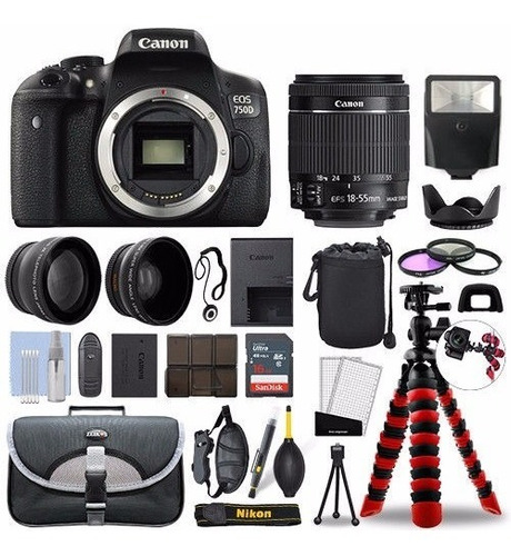 Camara Canon 750d / T6i Slr+ Lente 18-55mm+ Kit De Fotografi