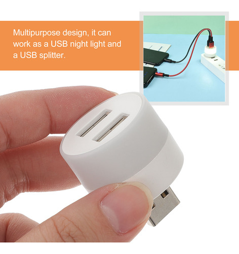 2 Unidades Usb Night Light Dock Holder Hub De 2 Portas