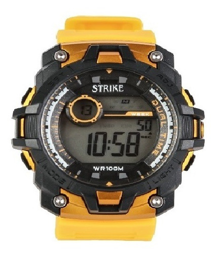 Reloj Strike Watch M1127-0kka Hombre Deportivo Color de la correa Amarillo Color del bisel Negro Color del fondo Negro